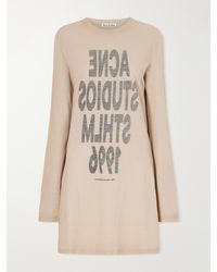 Acne Studios - Printed Cotton-Jersey Mini Dress - Lyst