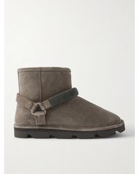 Brunello Cucinelli - Stiefel Aus Shearling Mit Zierperlen - Lyst