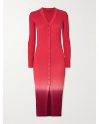 STAUD - Shoko Dégradé Ribbed-Knit Midi Dress - Lyst