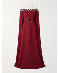 Zuhair Murad - Robe Aus Cady Mit Verzierungen Und Cape-Effekt - Lyst