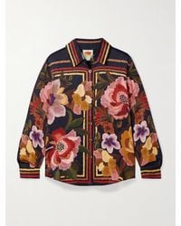 FARM Rio - Floral-Print Satin Shirt - Lyst
