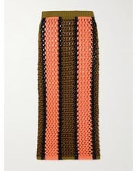 DIOTIMA - Spice Beaded Striped Knitted Cotton-Blend Maxi Skirt - Lyst