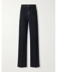 Victoria Beckham - Alina Logo-Embroidered High-Rise Flared Jeans - Lyst