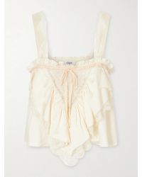Chloé - Lace-Trimmed Silk-Satin Cami - Lyst