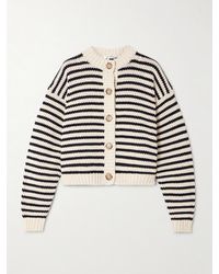 FRAME - The Chunky Femme Striped Cotton Cardigan - Lyst