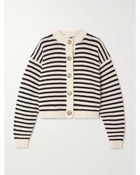 FRAME - The Chunky Femme Striped Cotton Cardigan - Lyst