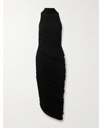 Jacquemus - The Piazza Asymmetrisches Kleid Aus Stretch-Jersey Mit Stehkragen Und Raffungen - Lyst