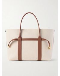 Loro Piana - Ghiera Large Leather-Trimmed Canvas Tote - Lyst