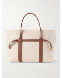 Loro Piana - Ghiera Large Leather-Trimmed Canvas Tote - Lyst
