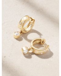 Roxanne First - Polka-Dot Drop 14-Karat Diamond Hoop Earrings - Lyst