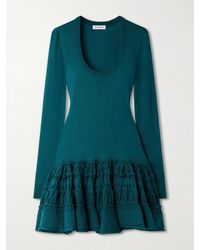 Alaïa - Ruffled Wool-Blend Mini Dress - Lyst
