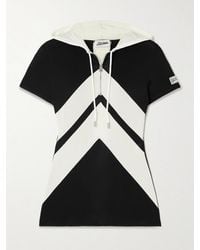 Jean Paul Gaultier - Zweifarbiges T-Shirt Aus Jersey Mit Reißverschluss Und Kapuze - Lyst