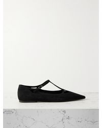 The Row - Cyd Suede Point-toe Flats - Lyst