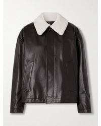 Bottega Veneta - Veste En Cuir À Finitions En Peau Lainée - Lyst