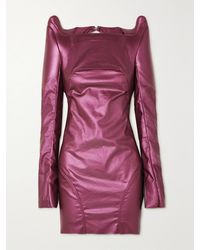 Rick Owens - Abito Cutout Coated-Denim Mini Dress - Lyst