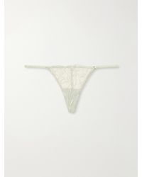 Kiki de Montparnasse - Calla Lily Floral-Embroidered Mesh Thong - Lyst