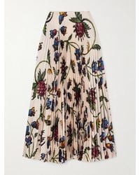 S.S.Daley - Kate Pleated Floral-Print Satin-Twill Maxi Skirt - Lyst