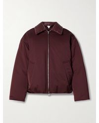Bottega Veneta - Daunenjacke Aus Shell Mit Intrecciato-Lederbesatz - Lyst