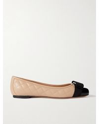 Ferragamo - Varina Quilted Patent Ballet Flat - Lyst