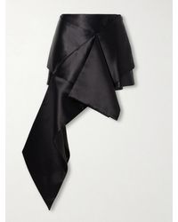 JW Anderson - Cross Draped Cotton And Silk-Blend Satin Mini Skirt - Lyst
