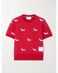 Thom Browne - Hector T-Shirt Aus Baumwolle Mit Stickereien - Lyst