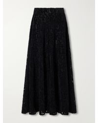 Loretta Caponi - Vittoria Velvet Lace High-Waist Wide-Leg Pants - Lyst