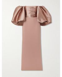 Solace London - Floris Off-The-Shoulder Satin-Twill And Crepe Gown - Lyst