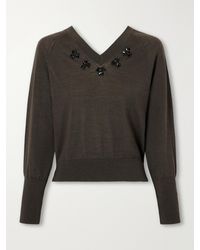Simone Rocha - Embellished Merino Wool And Silk-Blend Sweater - Lyst