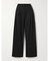 Twp - Sulli Hose Mit Weitem Bein Aus Twill Aus Einer Wollmischung Mit Falten Und Satinbesatz - Lyst