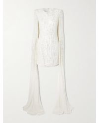 Jenny Packham - Sweet Magic Cape-Effect Embellished Tulle Mini Dress - Lyst
