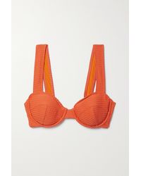 Solid & Striped The Lilo Textured Underwired Bikini Top - Orange