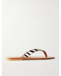 K. Jacques - Torino Zehensandalen Aus Ziegenhaar Mit Zebraprint - Lyst