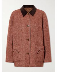 Blazé Milano - Clelia Corduroy-Trimmed Herringbone Jacket - Lyst