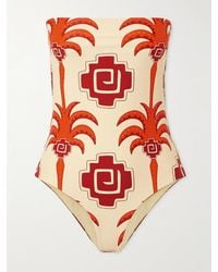 Johanna Ortiz - Alta Mar Strapless Printed Recycled Swimsuit - Lyst
