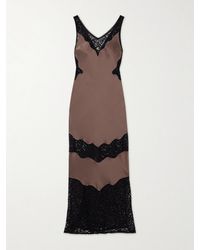 Jonathan Simkhai - Slipdress Aus Glänzendem Crêpe Mit Spitzenbesätzen - Lyst