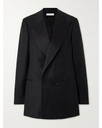Dries Van Noten - Oversized Double-Breasted Wool, Linen And Silk-Blend Twill Blazer - Lyst