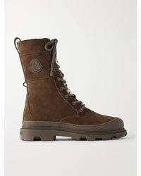 Moncler - Vera High Shearling-Lined Suede Ankle Boots - Lyst