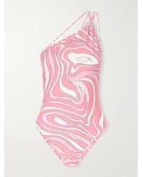 PUCCI - Printed One-Shoulder Swimsuit - Lyst