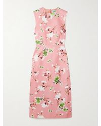 Erdem - Floral-Print Cotton-Blend Faille Midi Dress - Lyst