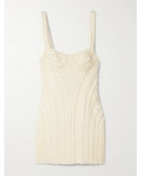 retroféte - Elaina Faux Pearl-Embellished Crepe Mini Dress - Lyst