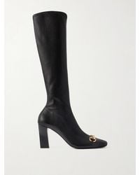 Gucci - Signora Horsebit-Embellished Leather Knee Boots - Lyst