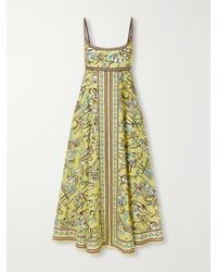 ALÉMAIS - Fish Sticks Printed Linen Midi Dress - Lyst