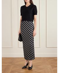 khaite sheer polka dot dress Khaite Trisha Polka-Dot Silk Midi Dress In Black - 40% Off