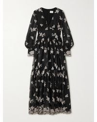 Erdem - Tabetha Tiered Embroidered Silk-Organza Maxi Dress - Lyst