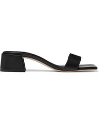 BY FAR Courtney Leather Mules - Black