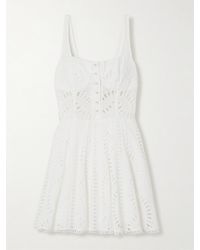 Charo Ruiz - Ricka Scalloped Broderie Anglaise Cotton-blend Mini Dress - Lyst