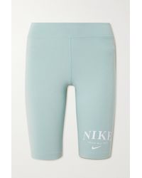 Nike Sportswear Printed Cotton-blend Jersey Cycling Shorts - Blue