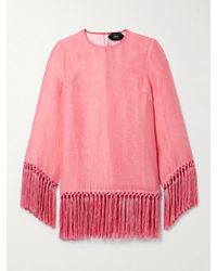‎Taller Marmo - Claudia Fringed Linen-Blend Mini Dress - Lyst
