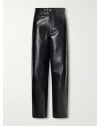 Agolde - Nate Leather-Blend Tapered Pants - Lyst