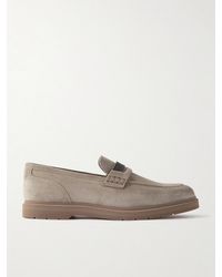 Brunello Cucinelli - Loafers Aus Veloursleder Mit Verzierungen - Lyst